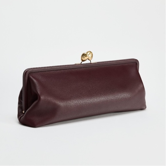 Zara Handbags - NWT Zara Metal Trim Leather Clutch
